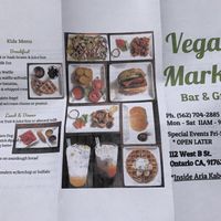 Menu  at Vegan Market Bar and Grill in Ontario