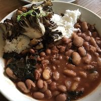 MAITAKE MUSHROOMS ON BEANS
heirloom beans, tuscan kale, tomato stew at Little Gem on Grove in San Francisco