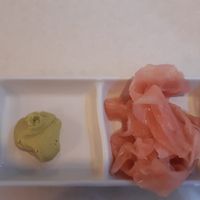 garnishes of wasabi and ginger at YO! Sushi in Exeter