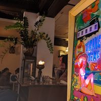 Old pinball machine now turned table at The Lioness of Leith in Edinburgh