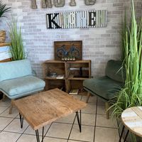 Nice seating area inside  at Troy's Fresh Kitchen & Juice Bar in Londonderry