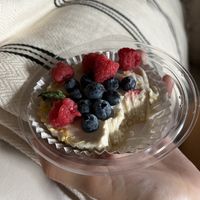 Vegan gluten-free lemon blueberry tart 👏🏽  at Troy's Fresh Kitchen & Juice Bar in Londonderry