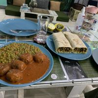 Vegan meatballs and vegan shawarma   at Bayt Sara in Amman