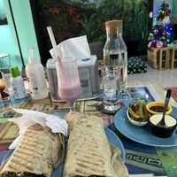 Vegan Shawarma and Strawberry Milkshake  at Bayt Sara in Amman