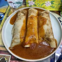 Crepes stuffed with vegan mincemeat  at Bayt Sara in Amman