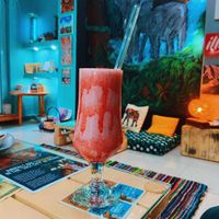 Strawberry milkshake  at Bayt Sara in Amman