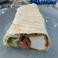 Crispy tofu ‘zinger’ wrap  at Bayt Sara in Amman