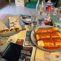 Romanian crepes and Shawarma wrap!  at Bayt Sara in Amman