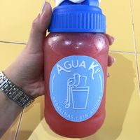 Trae tu vaso y llévate una deliciosa limonada rosa con una infusión de flores!  at Agua Ki' in Playa Del Carmen