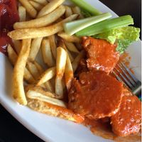 Vegan non-chicken wings meal at The Remedy Diner in Raleigh