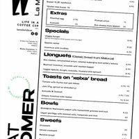 Menu at La Molienda - Bisbe in Mallorca