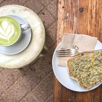 Matcha & lemon loaf with poppy seeds  at La Molienda - Bisbe in Mallorca
