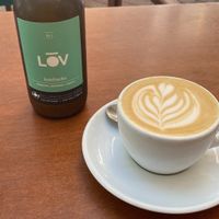 Hafer Cappuccino und kombucha   at La Molienda - Bisbe in Mallorca