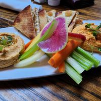 Hummus and pita app at Garage Kitchen + Bar in San Diego