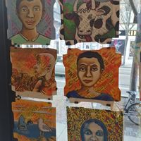 Paintings at Vleischerei in Leipzig