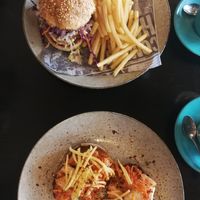 Vegan burger and kimchi on toast at Mad Apple in Launceston
