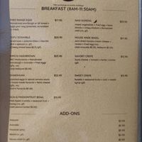 Breakfast menu April 2024 at Mad Apple in Launceston