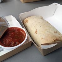 Vegan burrito at Analog in Sister Bay