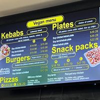 Vegan menu   at Taksim Kebab and Pizza in Eight Mile Plains