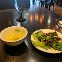 Salad and soup of lunch special at Thotsakan in San Diego