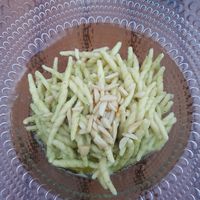 Trofie al pesto vegan di zucchine e mandorle at Bar e Vini a Piè de Mà in Riomaggiore