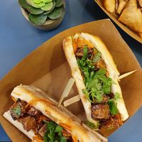Banh mi with glazed tofu and vegan mayo at La Cantine Viêtgétarienne in Paris
