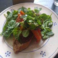 Avocado falafel toast at Kalaset in Copenhagen