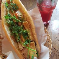 Vegan bánh mì with tofu & mushrooms at Bami House 1976 in Munich
