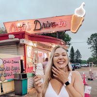 Vegan soft serve was so good I couldn’t get it in fast enough. Yes I’m a very messy eater   at Cindy's Drive In in Granby