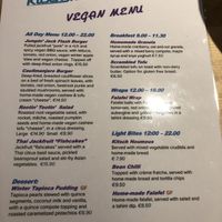Separate vegan menu at Kitsch Inn in Les Houches