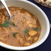 Lima bean soup, savory and filling . at Bloodroot in Bridgeport