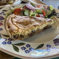 Mushroom quiche!  at Bloodroot in Bridgeport