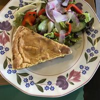 Better view of the quiche and salad😄 at Bloodroot in Bridgeport