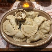 Steamed pirog with mushrooms stew   #Veganuary at Pierogarnia Stary Młyn in Gdansk