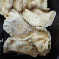 Sweet potato, cauliflower, zucchini and dill pierogi at Pierogarnia Stary Młyn in Gdansk