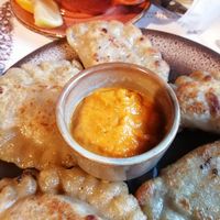 Paprika sauce instead of sour cream at Pierogarnia Stary Młyn in Gdansk