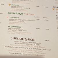 The vegan section of the menu, last time we came they had three options, today just 2... Though the mushroom option was amazing at Pierogarnia Stary Młyn in Gdansk