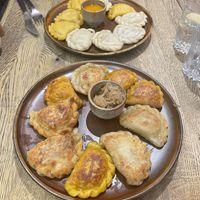 Boiled and fried pierogi  at Pierogarnia Stary Młyn in Gdansk