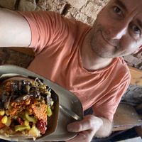 Happy food, happy mood.  at Diggi Eis Cafe in Berlin