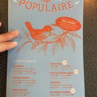 Menu   at Cafe Populaire in Fribourg