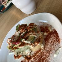 Avocado toast with matcha latte  at Plant in Oklahoma City