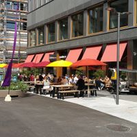 Outdoor seating at Nooba Europaallee in Zurich