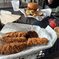 Chicken strips and buffalo chicken sandwich #Veganuary at Garden Grill in Las Vegas