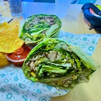 Cesar wrap. Chips were good. Nice seasoning on it   at Garden Grill in Las Vegas