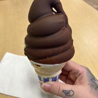 Soft serve with the chocolate dip option   at Garden Grill in Las Vegas
