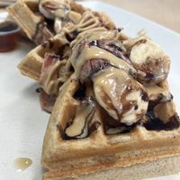 elvis waffle - brunch menu   at Garden Grill in Las Vegas