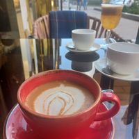 Coffee woth soy milk at Socials  in Tashkent