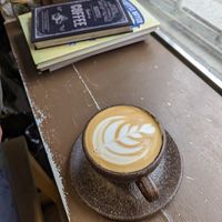 Cappuccino with oatmilk at Mala Pražarna in Ljubljana