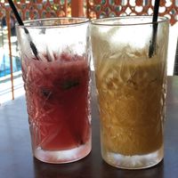 Fresh watermelon & mint, and orange, carrot & ginger juice  at The Balcony in Townsville