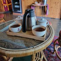 Red tea flight at Dobra Tea in Burlington